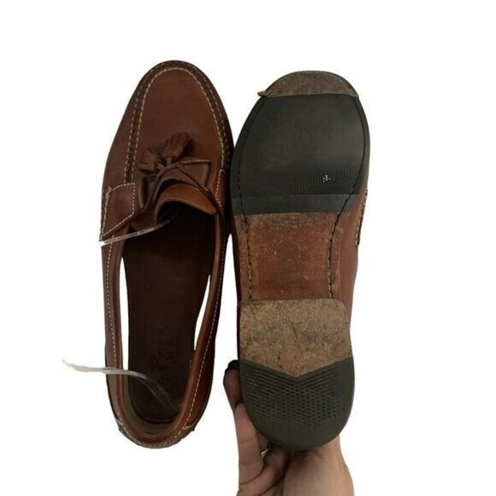 SAKS Fifth Avenue Men's Loafer Suede Leather Tassel Brown Size 10 - Picture 9 of 13